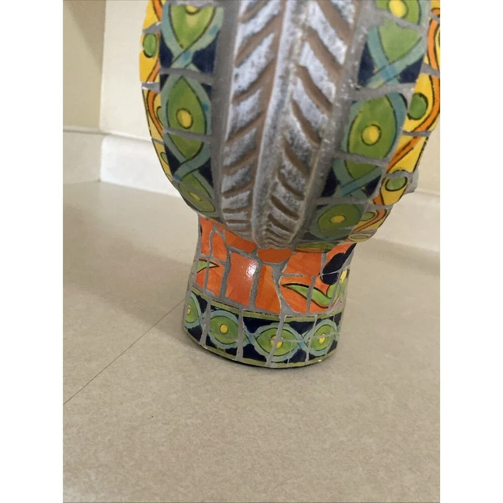 Vintage Handmade Mosaic Furniture Tile Rooster Chicken Figurine Decor